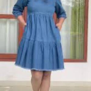 As U Wish -Blue Denim Dress 👗 indigo size Large